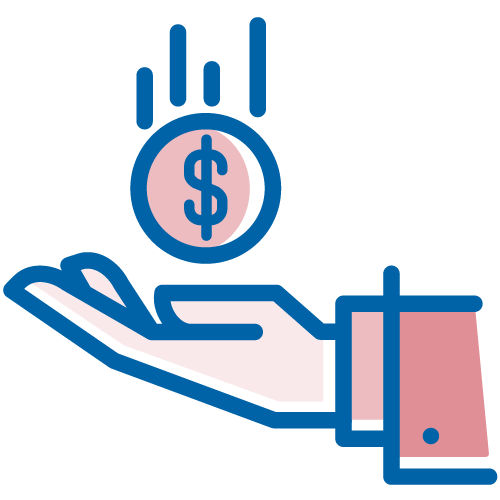 Mano recibiendo dinero. Ilustración​​ 