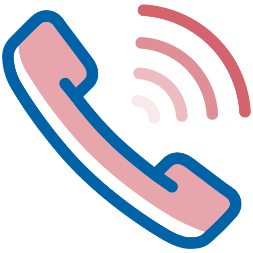Teléfono con ondas sonoras. Ilustración.​​ 